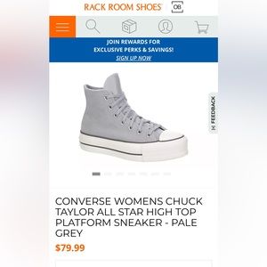 Gray Converse Chuck Taylor All Star High Top Lift Women's Platform Sneaker